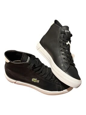 Lacoste Black High-Top Sneakers with White Sole